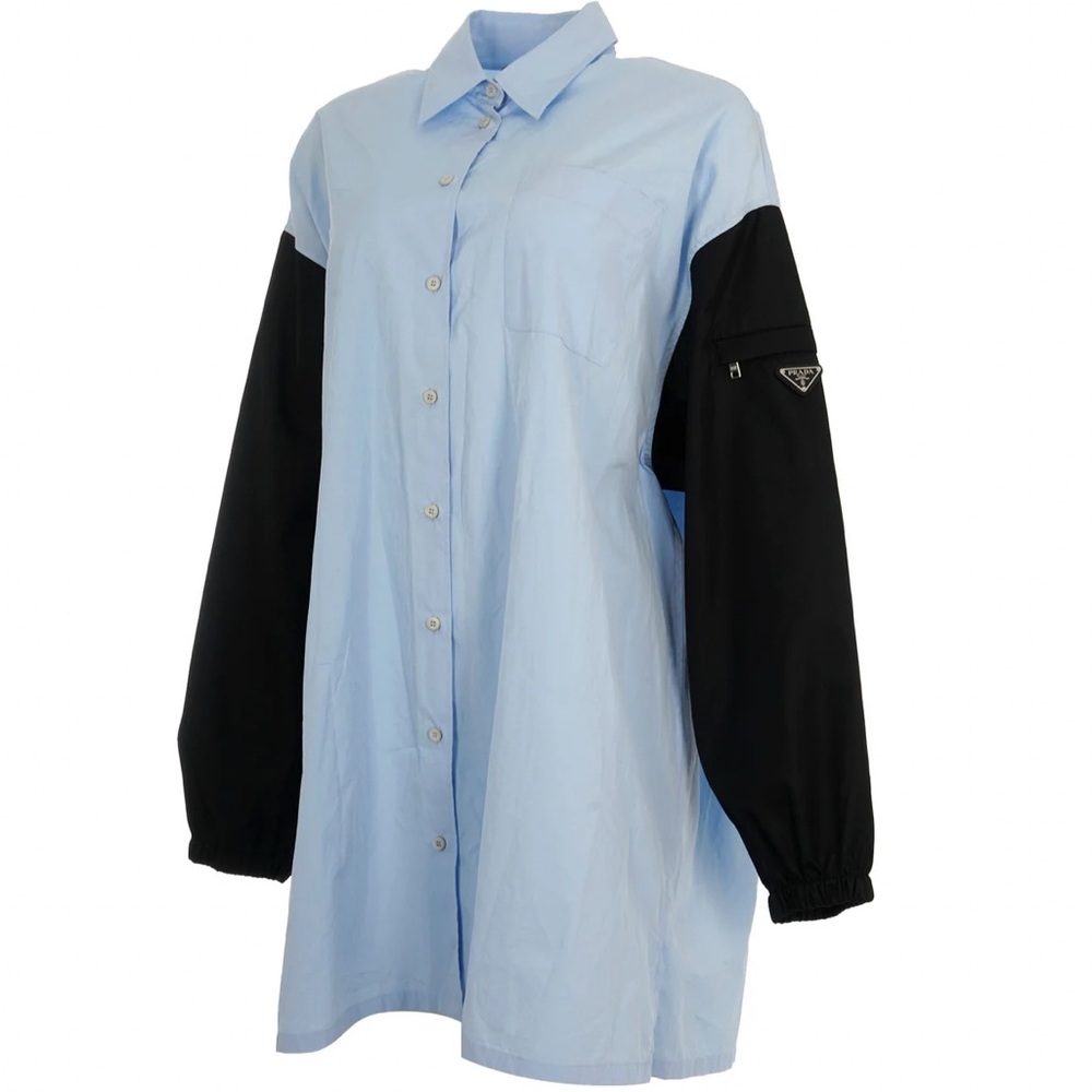 PRADA POPLIN LOGO BUTTON UP